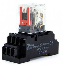 Omron MY4N-GS 24V DC 14-Pin 4PDT Miniature Intermediate Power Relay with PYF14A-E DIN-Rail Socket Base (5A 250VAC / LED Indicator) - Image 1