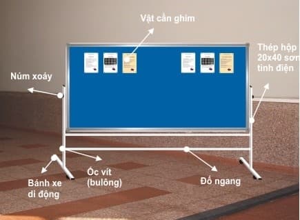 Bảng nỉ ghim di động 2 mặt chân đa năng 1200 x 1800 - Image 1